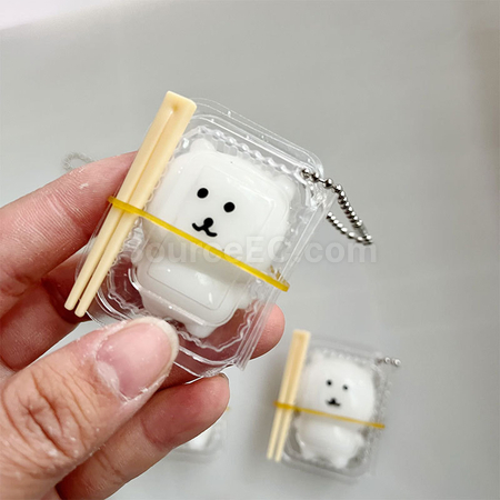 Customization Lunch Box Little Bear Squishy Keychain Stress Relief Toy Corporate Gifts