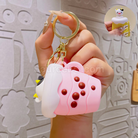 Customization Milk tea squeeze decompression toy keychain Corporate Gifts