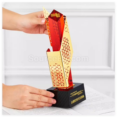 Customization Hollowed-Out Irregular Metal Trophy Corporate Gifts