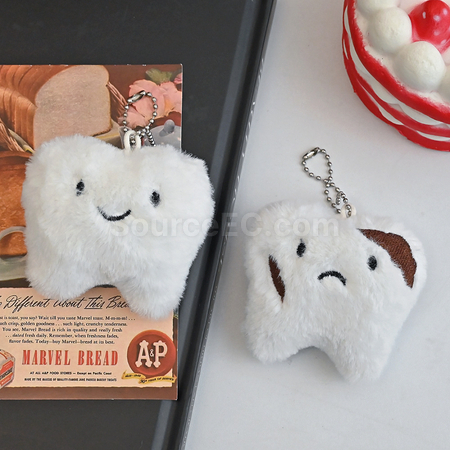 Plush Tooth Pendant Keychain