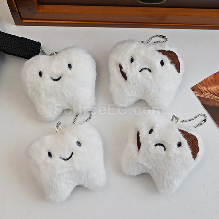 Customization Plush Tooth Pendant Keychain Corporate Gifts
