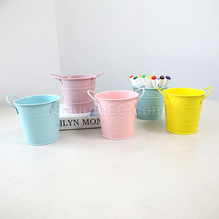 Customization Double-Eared Wrought Iron Desktop Mini iron Bucket Corporate Gifts