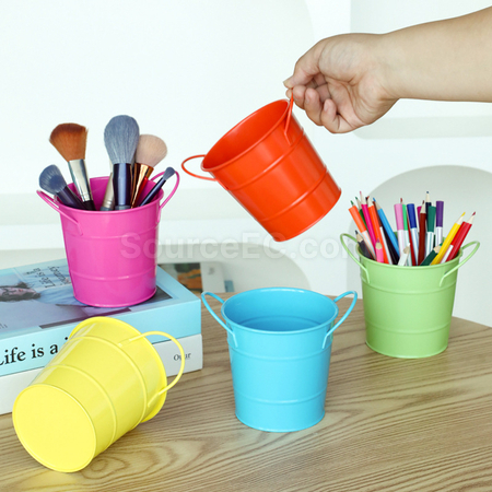 Customization Double-Eared Wrought Iron Desktop Mini iron Bucket Corporate Gifts