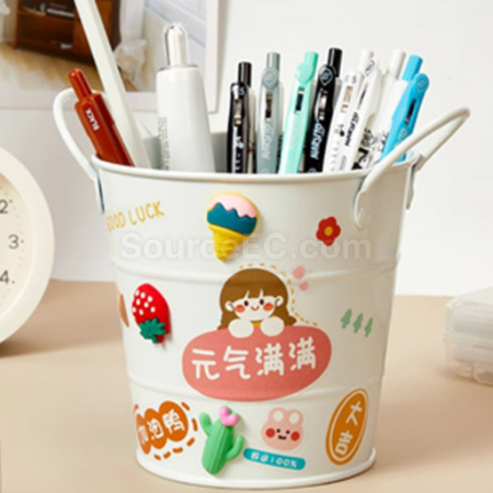 Customization Double-Eared Wrought Iron Desktop Mini iron Bucket Corporate Gifts