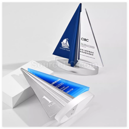 Customization Creative Sailboat Crystal Trophy Corporate Gifts