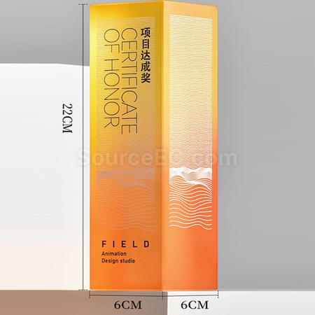 Customization Gradient Crystal Pillar Trophy Corporate Gifts