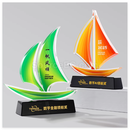 Customization Sailing Crystal Trophy Corporate Gifts