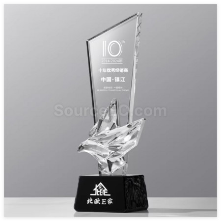 Customization Colorful Flying Dove Crystal Trophy Corporate Gifts