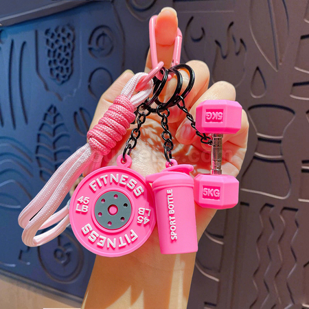 Customization Sports Barbell Keychain Corporate Gifts