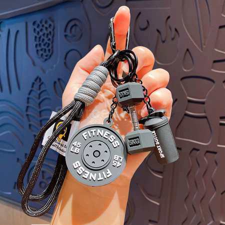 Customization Sports Barbell Keychain Corporate Gifts