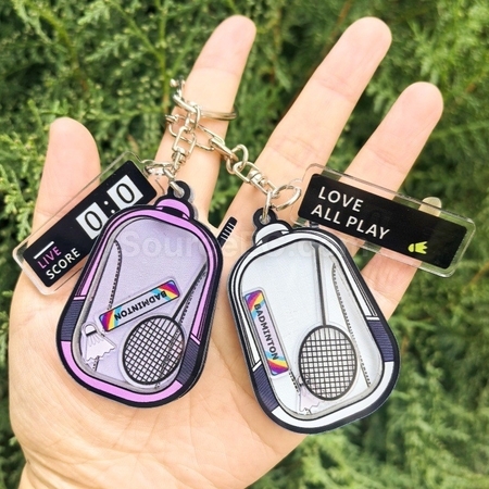 Customization Badminton Shaker Key Chain Pendant Corporate Gifts