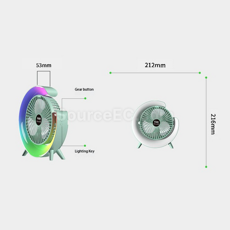 Customization Dazzling Night Light Desktop Fan Corporate Gifts