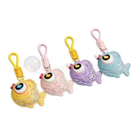 Customization Bubble-blowing fish squeeze toy keychain Corporate Gifts
