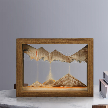 Customization Solid Wood Rotating Sand Painting Decompression Ornament Corporate Gifts