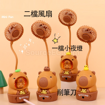 Customization Cartoon Pencil Sharpener USB Rechargeable Mini Fan Corporate Gifts