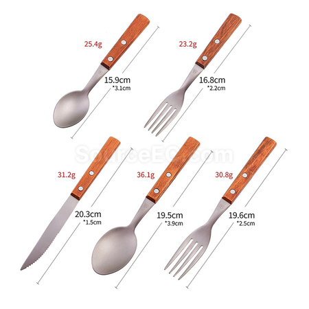 Customization Titanium Wood Tableware Set Corporate Gifts