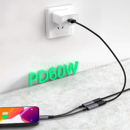 Customization Type-C 2-in-1 Headphone Charging Adapter Corporate Gifts