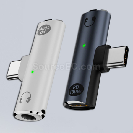 Customization Type-C 2-in-1 Headphone Charging Adapter Corporate Gifts