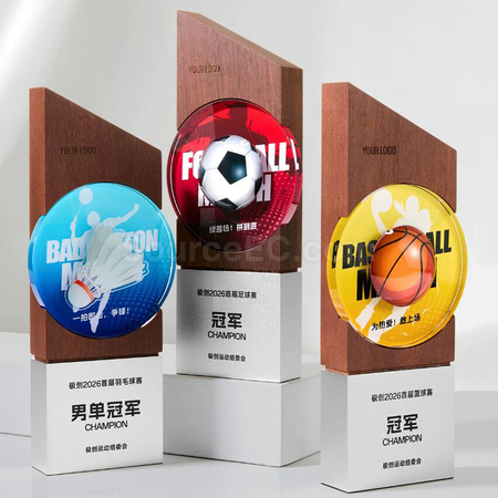 Solid Wood Crystal Award