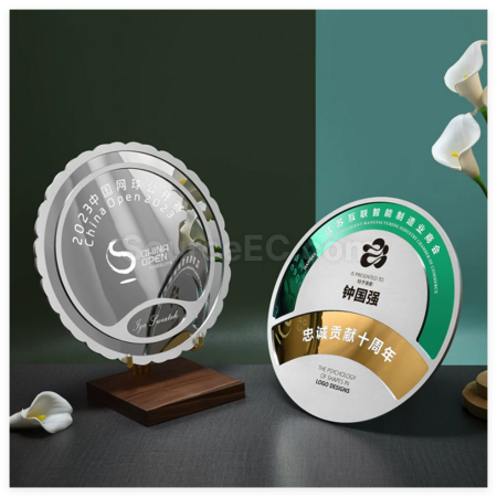 Customization Metal Round Hollowed-Out Mirror Commemorative Plate Corporate Gifts