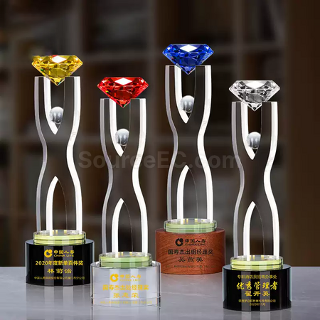 Customization Diamond Crystal Trophy Corporate Gifts