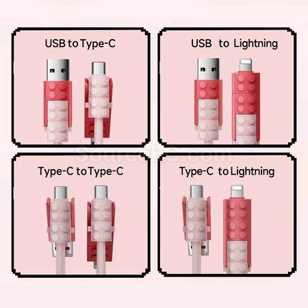 Customization 4-in-1 Building Block Charging Cable Corporate Gifts