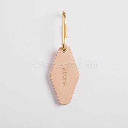 Customization Double-Sided Diamond PU Leather Keychain Corporate Gifts