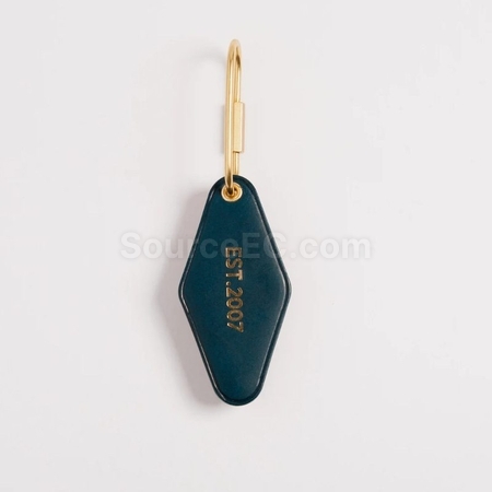 Customization Double-Sided Diamond PU Leather Keychain Corporate Gifts