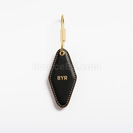 Customization Double-Sided Diamond PU Leather Keychain Corporate Gifts
