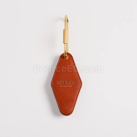 Customization Double-Sided Diamond PU Leather Keychain Corporate Gifts