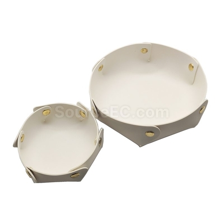Customization Round PU Leather Storage Box Corporate Gifts