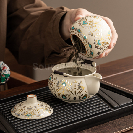 Customization Dunhuang Fengling Ceramics Travel Tea Set Corporate Gifts