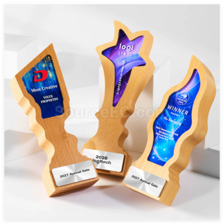Customization Creative Wooden Crystal Trophy Corporate Gifts