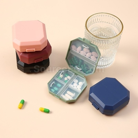 Portable 6-Compartment Pill Box