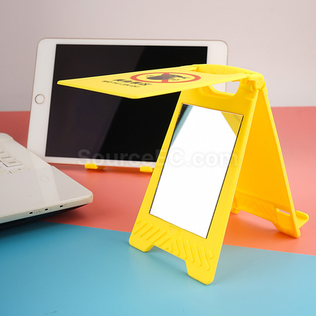 Customization Warning Sign Phone Holder (Optional With Makeup Mirror) Corporate Gifts