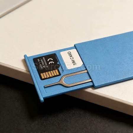 SIM card storage box with eject pin