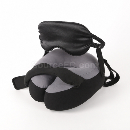 Travel Neck Pillow Set: U-shaped Pillow & Eye Mask