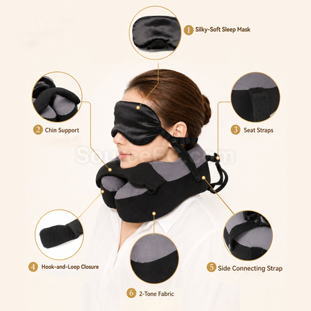 Customization Travel Neck Pillow Set: U-shaped Pillow & Eye Mask Corporate Gifts