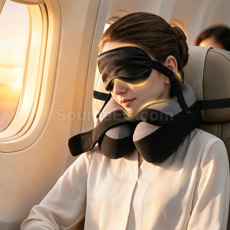 Customization Travel Neck Pillow Set: U-shaped Pillow & Eye Mask Corporate Gifts