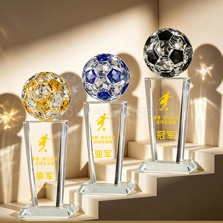 Customization Football Crystal Trophy Corporate Gifts