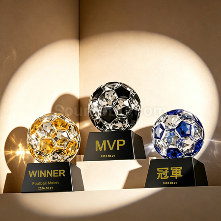 Football Crystal Trophy
