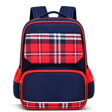 British style back-protecting children's backpack