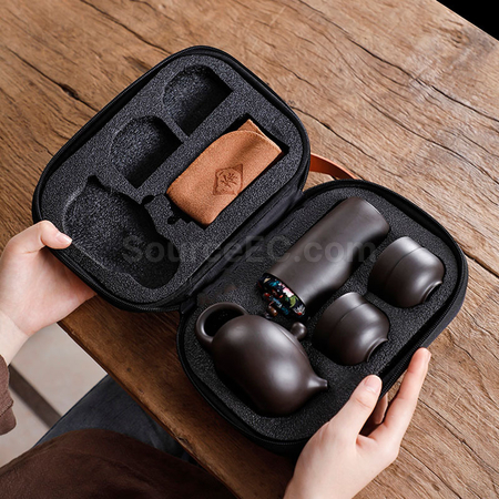 Customization Purple Clay Travel Tea Set Corporate Gifts
