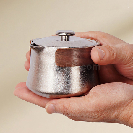 Customization Pure Titanium Tea Set With One Pot And Three Cups Corporate Gifts