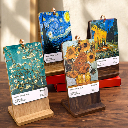 Wooden Oil Painting Desk Calendar