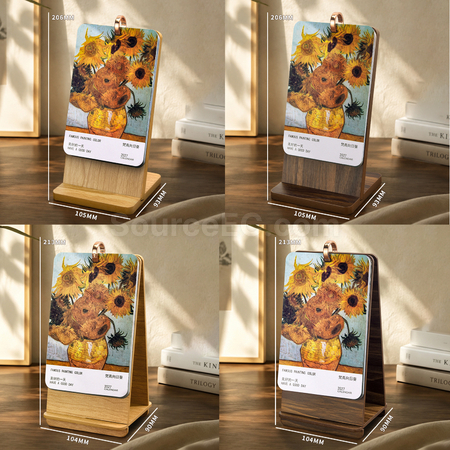 Customization Wooden Oil Painting Desk Calendar Corporate Gifts