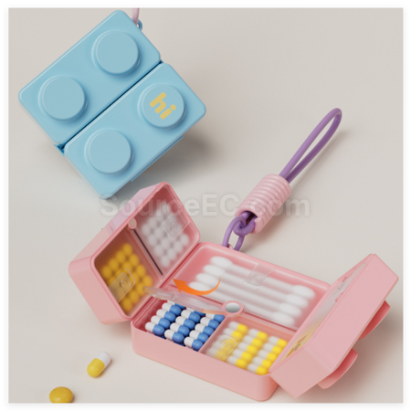 Customization Portable Magnetic Building Block Pillbox Corporate Gifts