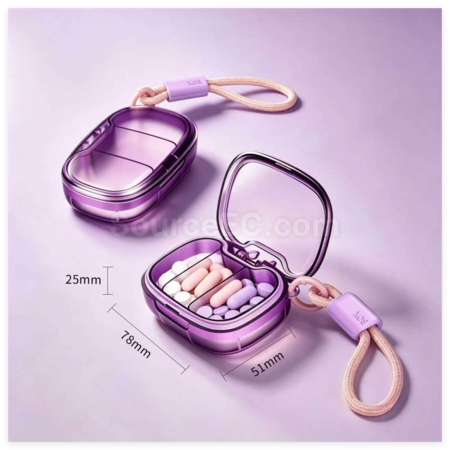 Customization Three-Compartment Pill Organizer With Lanyard Corporate Gifts
