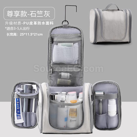 Customization Travel Hanging Toiletry Bag PU Waterproof Corporate Gifts