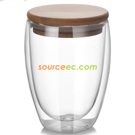 Customization Double-layer glass with bamboo lid Corporate Gifts